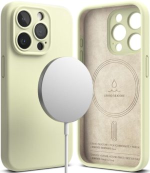 Ringke Silicone Magnetic - Ανθεκτική MagSafe Θήκη Σιλικόνης - Apple iPhone 15 Pro - Sunny Lime (8809919307895) 116977