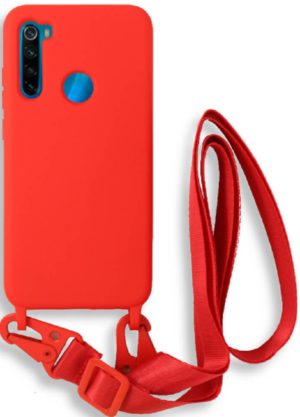 Bodycell Θήκη Σιλικόνης με Λουράκι Λαιμού - Xiaomi Redmi Note 8 / Note 8 2021 - Red (5206015002359) BL-00145