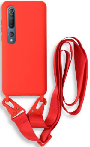 Bodycell Θήκη Σιλικόνης με Λουράκι Λαιμού - Xiaomi Mi 10 / Mi 10 Pro - Red (5206015001956) BL-00131