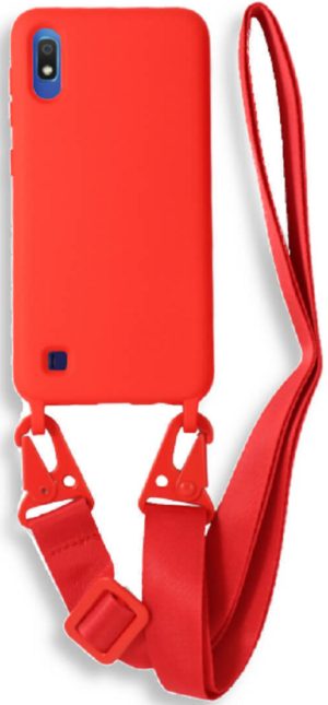Bodycell Θήκη Σιλικόνης με Λουράκι Λαιμού - Samsung Galaxy A10 - Red (5206015000645) BL-00044