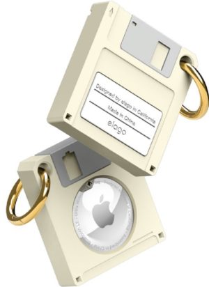 Elago Floppy Disk Case - Θήκη / Μπρελόκ Premium Σιλικόνης για Apple AirTag - Classic White (EAT-DISK-CWH) EAT-DISK-CWH