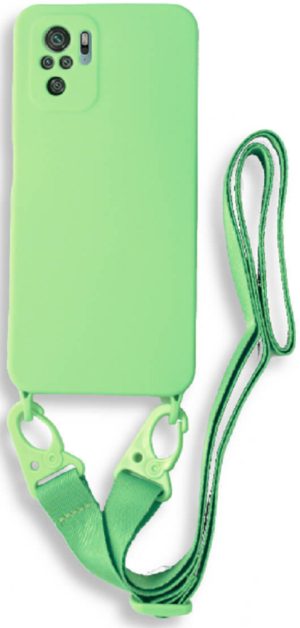 Bodycell Θήκη Σιλικόνης με Λουράκι Λαιμού - Xiaomi Redmi Note 10 / Note 10S - Green (5206015002038) BL-00134