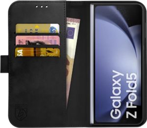 Rosso Deluxe Δερμάτινη Θήκη Πορτοφόλι Samsung Galaxy Z Fold5 - Black (8719246418778) 115916