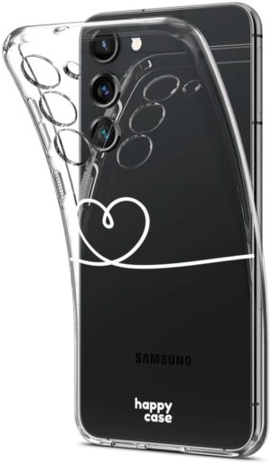 HappyCase Διάφανη Θήκη Σιλικόνης Samsung Galaxy S23 - Heart Print (8719246382451) 113051