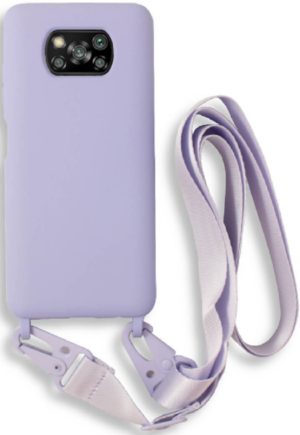 Bodycell Θήκη Σιλικόνης με Λουράκι Λαιμού - Xiaomi Poco X3 / X3 Pro / X3 NFC - Violet (5206015002717) BL-00169
