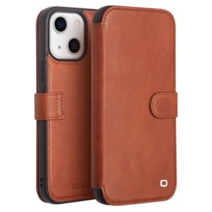 Θήκη iphone 13 mini QIALINO Leather Magnetic Clasp Flip Case-Light brown MPS15359