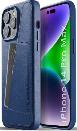 MUJJO Full Leather Wallet Case - Δερμάτινη Θήκη-Πορτοφόλι Apple iPhone 14 Pro Max - Blue (MUJJO-CL-030-BL) MUJJO-CL-030-BL