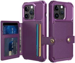 HappyCase 3 σε 1 - Θήκη Σιλικόνης με Ενσωματωμένο PU Πορτοφόλι - Apple iPhone 15 Pro - Purple (8719246420818) 117291