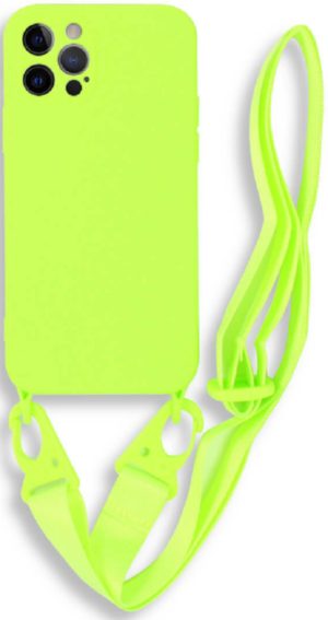 Bodycell Θήκη Σιλικόνης με Λουράκι Λαιμού - Apple iPhone 12 Pro - Light Green (5206015000232) BL-00017