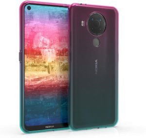 KWmobile Θήκη Σιλικόνης Nokia 5.4 - Bicolor / Dark Pink / Blue / Transparent (54166.01) 54166.01