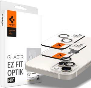 Spigen GLAS.tR EZ Fit OPTIK Pro Camera Lens Protector - Αντιχαρακτικό Προστατευτικό Γυαλί για Φακό Κάμερας Apple iPhone 14 / 14 Plus - 2 Τεμάχια - Starlight (AGL05604) AGL05604