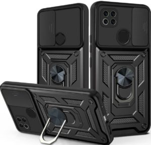 Bodycell Armor Slide - Ανθεκτική Θήκη Xiaomi Redmi 9C με Κάλυμμα για την Κάμερα & Μεταλλικό Ring Holder - Black (5206015012648) BA-00145