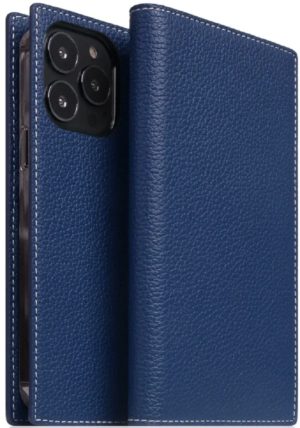 SLG Design D8 Full Grain Leather - Δερμάτινη Θήκη - Πορτοφόλι Flip Apple iPhone 14 Pro - Navy Blue (SD-D8G-DC-IP14P-NB) SD-D8G-DC-IP14P-NB