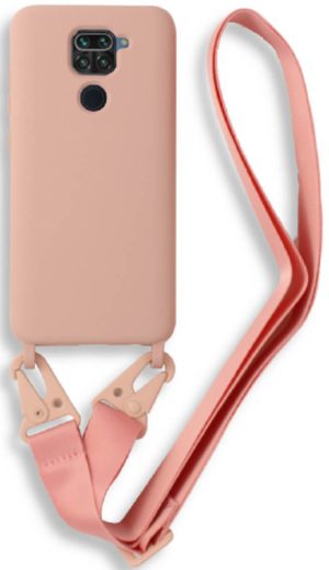 Bodycell Θήκη Σιλικόνης με Λουράκι Λαιμού - Xiaomi Redmi Note 9 - Pink (5206015002526) BL-00152