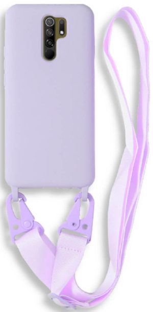Bodycell Θήκη Σιλικόνης με Λουράκι Λαιμού - Xiaomi Redmi 9 - Violet (5206015002830) BL-00181