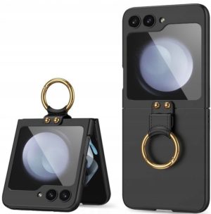 Tech-Protect Icon Ring - Σκληρή Θήκη με Ενσωματωμένο Αντιχαρακτικό Γυαλί Εξωτερικής Μικρής Οθόνης - Samsung Galaxy Z Flip5 - Black (9319456603798) 118820