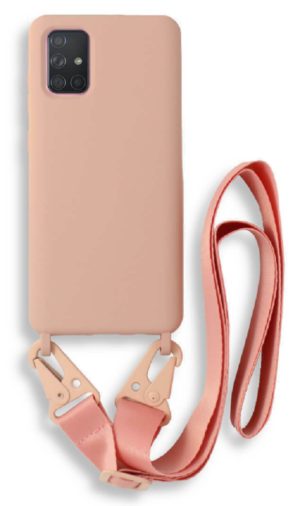 Bodycell Θήκη Σιλικόνης με Λουράκι Λαιμού - Samsung Galaxy A71 - Pink (5206015001659) BL-00098