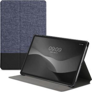 KW Θήκη Flip - Lenovo Tab P11 Pro 11.5 - PU Leather Canvas Tablet Cover with Stand - Dark Blue / Black (55711.17) 55711.17