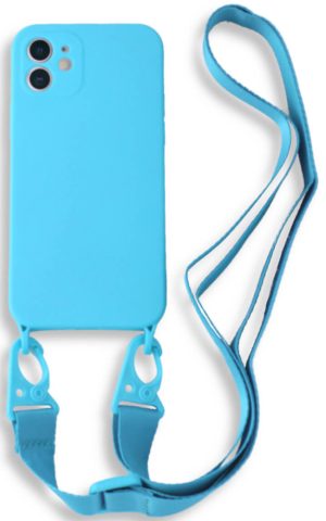 Bodycell Θήκη Σιλικόνης με Λουράκι Λαιμού - Apple iPhone 12 - Light Blue (5206015000195) BL-00013