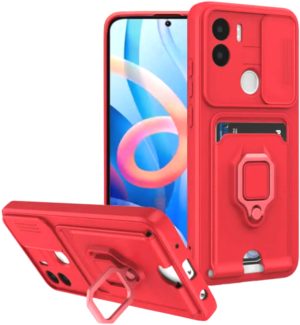 Bodycell Multifunction - Ανθεκτική Θήκη Xiaomi Redmi A2 Plus / A1 Plus με Λουράκι Λαιμού / Κάλυμμα Κάμερας / Ring Holder / Υποδοχή Κάρτας - Red (5206015017605) BM-00162