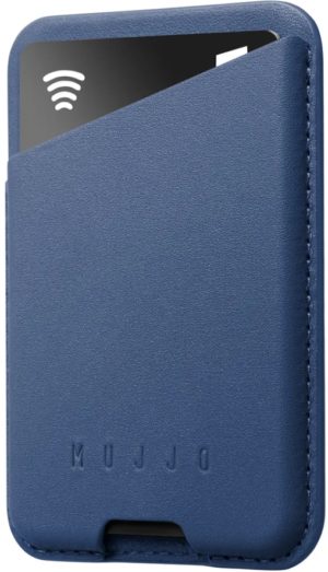 Mujjo Full Leather Magnetic Wallet - Universal Δερμάτινο MagSafe Πορτοφόλι / Θήκη για Κάρτες - Monaco Blue (MUJJO-WA-001-BL) MUJJO-WA-001-BL