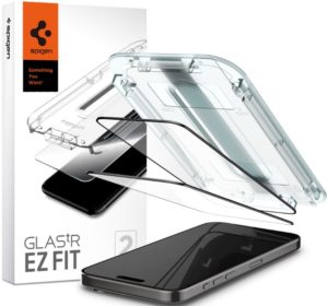 Spigen Tempered Glass GLAS.tR EZ Fit - FullFace Αντιχαρακτικό Γυαλί Προστασίας Οθόνης - Apple iPhone 15 Pro - 2 Τεμάχια - Black (AGL06893) AGL06893