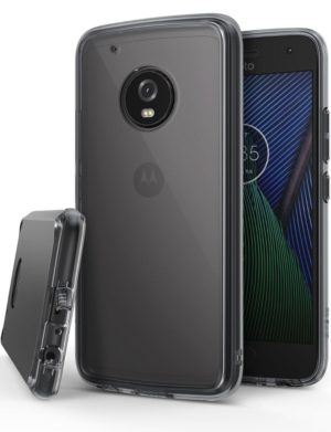 Ringke (Fusion) Διάφανη Θήκη Motorola Moto G5 Plus PC με TPU Bumper + Screen Protector - Smoke Black (10975) 10975