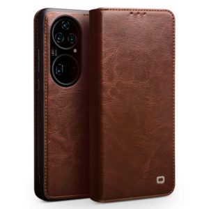 Θήκη Huawei P50 Pro genuine QIALINO Classic Leather Wallet Case-Brown MPS15399