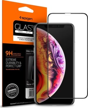 Spigen Tempered Glass GLAS.tR Slim HD - Fullface Αντιχαρακτικό Γυαλί Οθόνης Apple iPhone 11 / XR - Black (064GL25233) 064GL25233