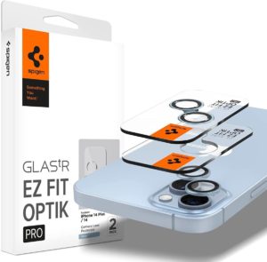 Spigen GLAS.tR EZ Fit OPTIK Pro Camera Lens Protector - Αντιχαρακτικό Προστατευτικό Γυαλί για Φακό Κάμερας Apple iPhone 14 / 14 Plus - 2 Τεμάχια - Blue (AGL05602) AGL05602