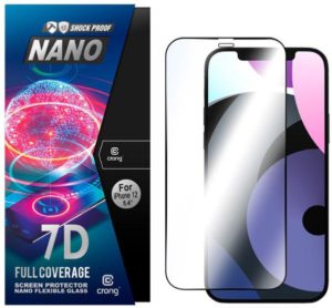 Crong 7D Nano Flexible Glass - Fullface Αντιχαρακτικό Υβριδικό Γυαλί Οθόνης Apple iPhone 12 mini - Black - 0.3mm (CRG-7DNANO-IP54) CRG-7DNANO-IP54