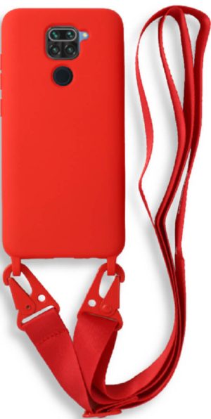 Bodycell Θήκη Σιλικόνης με Λουράκι Λαιμού - Xiaomi Redmi Note 9 - Red (5206015002533) BL-00153