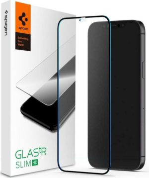 Spigen Tempered Glass GLAS.tR Slim HD - Fullface Αντιχαρακτικό Γυαλί Οθόνης Apple iPhone 12 mini - Black (AGL01534) AGL01534