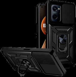 Bodycell Armor Slide - Ανθεκτική Θήκη Realme 9i με Κάλυμμα για την Κάμερα & Μεταλλικό Ring Holder - Black (5206015009761) BA-00166