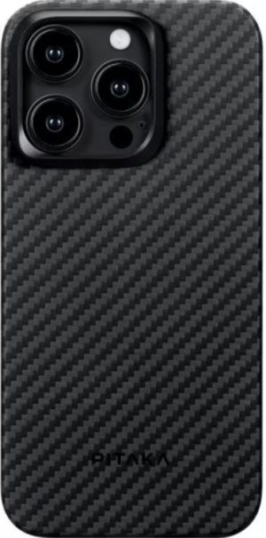 Pitaka MagEZ Case 4 - MagSafe Θήκη Aramid Fiber Body Apple iPhone 15 Pro - 1.15mm - 1500D - Black / Grey / Twill (KI1501P) KI1501P