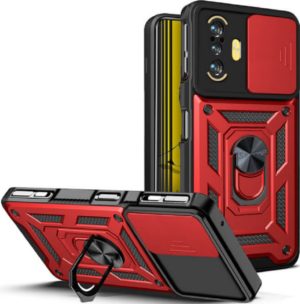 Bodycell Armor Slide - Ανθεκτική Θήκη Xiaomi Poco F3 GT με Κάλυμμα για την Κάμερα & Μεταλλικό Ring Holder - Red (5206015012082) BA-00131