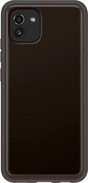 Official Samsung Θήκη Σιλικόνης Soft Clear Cover - Samsung Galaxy A03 - Black (EF-QA036TBEGEU) 13018539