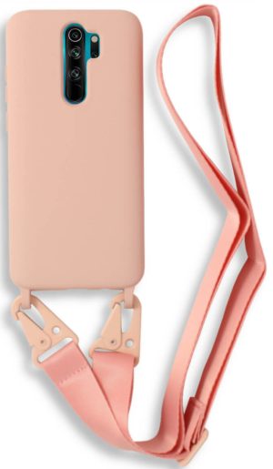 Bodycell Θήκη Σιλικόνης με Λουράκι Λαιμού - Xiaomi Redmi Note 8 Pro - Pink (5206015002380) BL-00148