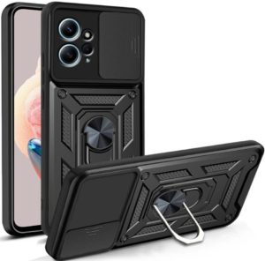 Techsuit CamShield - Ανθεκτική Θήκη με Κάλυμμα για την Κάμερα - Μεταλλικό Ring Holder - Xiaomi Redmi Note 12 4G - Black (5949419070462) 117890