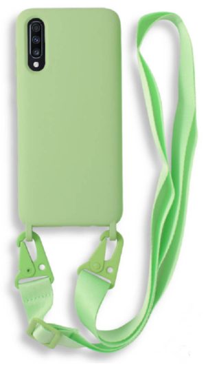 Bodycell Θήκη Σιλικόνης με Λουράκι Λαιμού - Samsung Galaxy A70 - Green (5206015001604) BL-00093