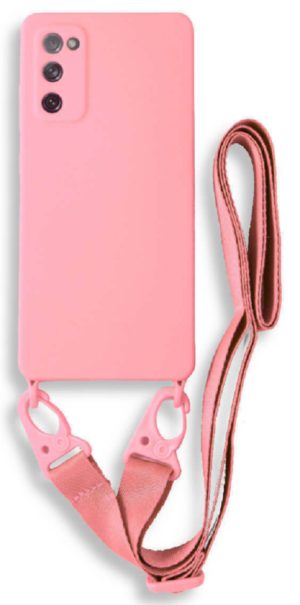 Bodycell Θήκη Σιλικόνης με Λουράκι Λαιμού - Samsung Galaxy S20 FE - Pink (5206015001789) BL-00110