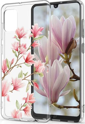 KWmobile Θήκη Σιλικόνης Samsung Galaxy A02s - Magnolias / Pink / White / Transparent (54046.02) 54046.02