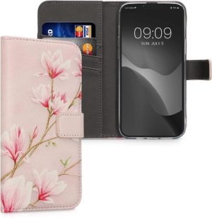 KWmobile Θήκη - Πορτοφόλι Apple iPhone 14 Plus - Magnolias / Pink / White / Dusty Pink (59209.02) 59209.02