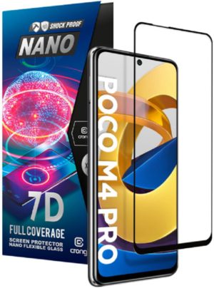 Crong 7D Nano Flexible Glass - Fullface Αντιχαρακτικό Υβριδικό Γυαλί Οθόνης Xiaomi Poco M4 Pro 5G - Black - 0.3mm (CRG-7DNANO-PCM4P) CRG-7DNANO-PCM4P