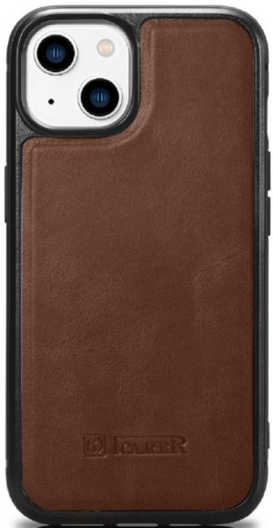 iCarer Oil Wax Leather Cover - Δερμάτινη Θήκη με TPU Bumper - Apple iPhone 14 Plus - Brown (WMI14220719-BN) WMI14220719-BN
