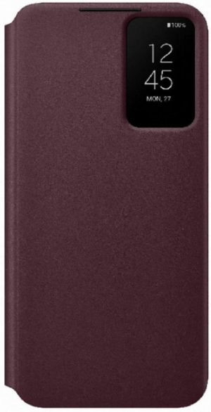 Official Samsung Smart Clear View Cover - Θήκη Flip με Ενεργό Πορτάκι Samsung Galaxy S22 Plus 5G - Burgundy (EF-ZS906CEEGEE) 13018234