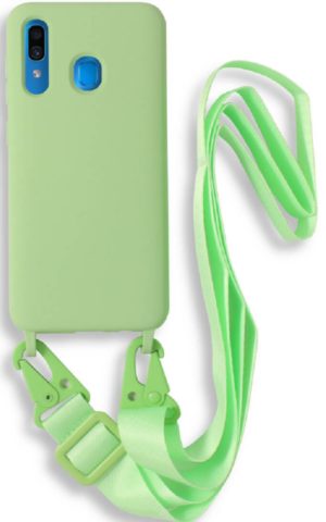 Bodycell Θήκη Σιλικόνης με Λουράκι Λαιμού - Samsung Galaxy A30 - Green (5206015001314) BL-00064
