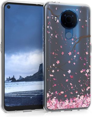 KWmobile Θήκη Σιλικόνης Nokia 5.4 - Cherry Blossoms / Pink / Dark Brown / Transparent (55165.01) 55165.01