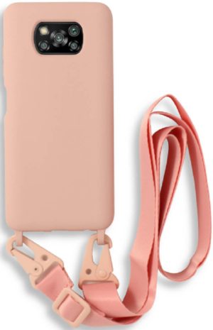 Bodycell Θήκη Σιλικόνης με Λουράκι Λαιμού - Xiaomi Poco X3 / X3 Pro / X3 NFC - Pink (5206015002694) BL-00167