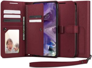 Spigen Wallet S Plus - Θήκη Πορτοφόλι Samsung Galaxy S23 με Αποσπώμενο Λουράκι Χειρός - Burgundy (ACS05724) ACS05724